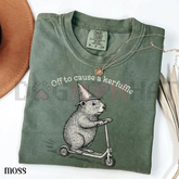 "Cause A Kerfuffle" Groundhog T-Shirt – Comfort Colors® Silly Animal Chaos Tee, Retro Groovy Whistle Pig Shirt, Funny Sarcastic Quote Apparel