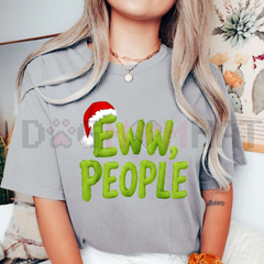 "Eww People" Christmas T-Shirt – Santa Hat Grinch Inspired Anti-Social Holiday Design