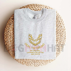 "Driving My Life Away" Embroidered T-Shirt