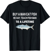 "Buy a Man Eat Fish" Funny T-Shirt – Viral Meme Tee