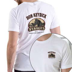 "Don Keydick Stables" Funny T-Shirt – Retro Equestrian Parody Tee