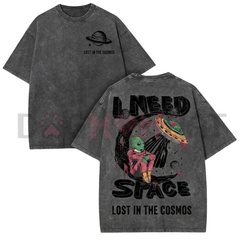 "I Need Space" Retro Alien T-Shirt – Vintage Distressed Sci-Fi Graphic Tee