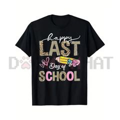 "Happy Last Day Of School" Leopard Print T-Shirt