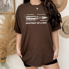 "Anatomy of a Pew" Funny Gun Humor T-Shirt