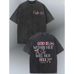 "God is Within Her" T-Shirt – Vintage Washed Cotton Psalm 46:5 Tee