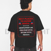 "Best Places To Avoid MAGA" Funny Political Graphic Tee - Sarcastic Humor Shirt