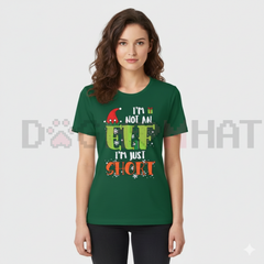 "I'm Not An Elf Just Short" Funny Christmas Xmas T-Shirt