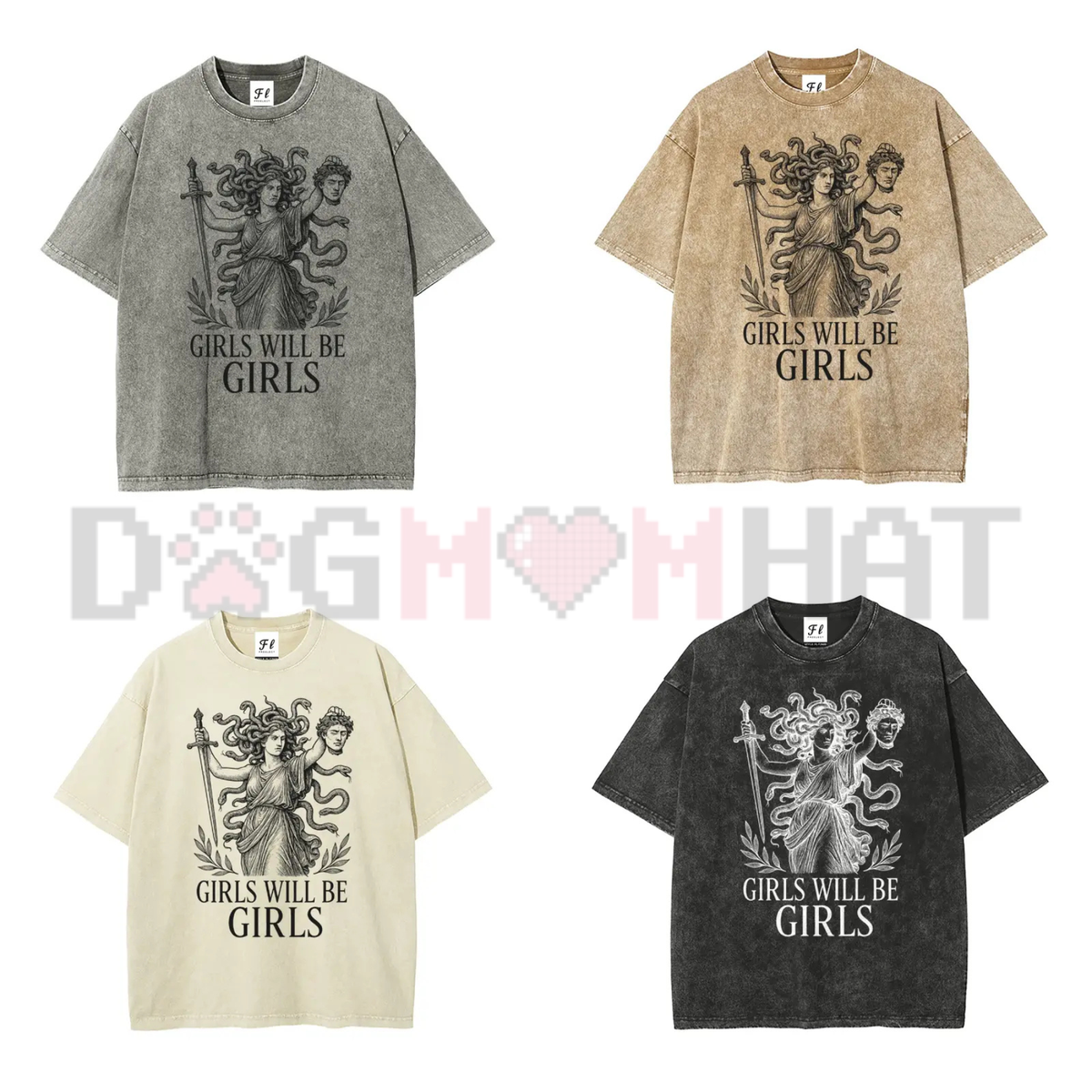 "Girls Will Be Girls" Medusa Oversized T-Shirt