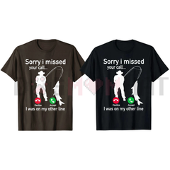 "Fishing Phone Call" Tee – Sarcastic Fisherman Out of Office Shirt