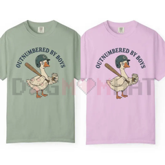 "Boy Mom" T-Shirt – Outnumbered By Boys Goose Graphic Tee