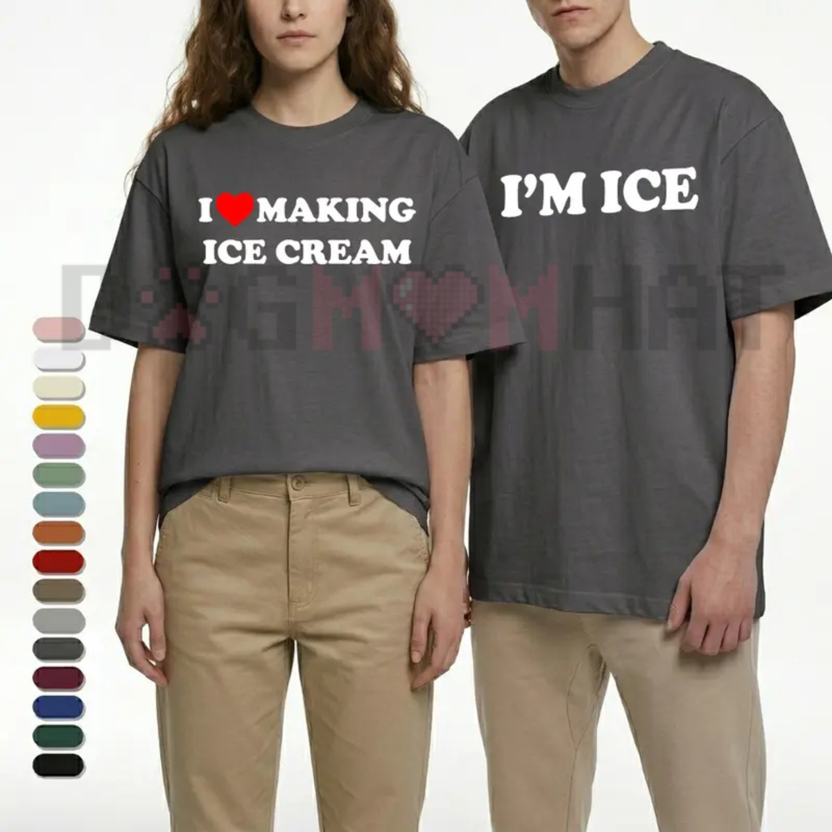 "I'm Ice & I Love Making Ice Cream" Couple Shirt