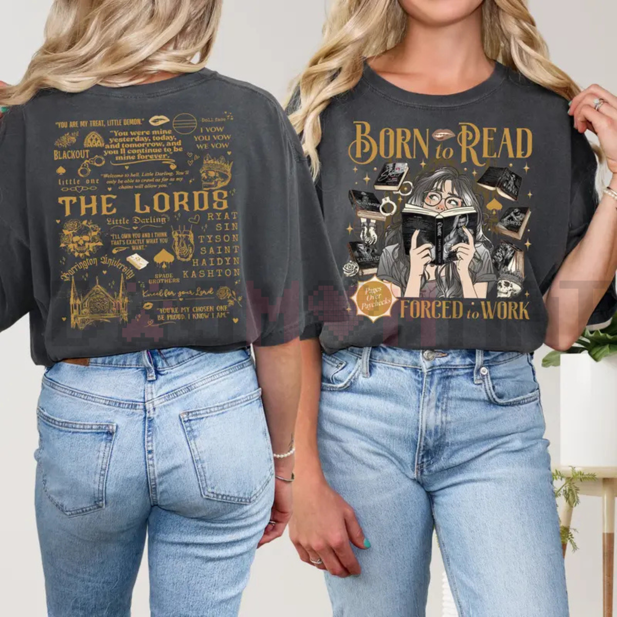 "Born To Read Forced To Work" T-Shirt