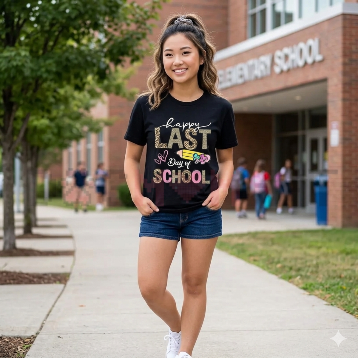 "Happy Last Day Of School" Leopard Print T-Shirt