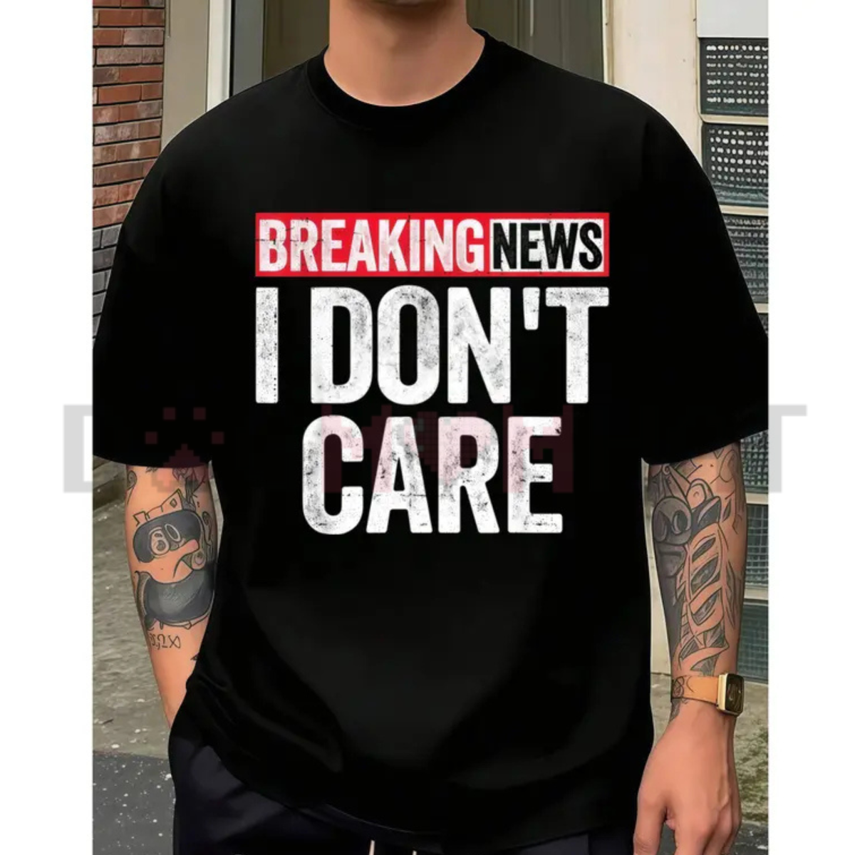 "Breaking News: I Don't Care" Bold Graphic Tee