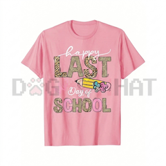 "Happy Last Day Of School" Leopard Print T-Shirt