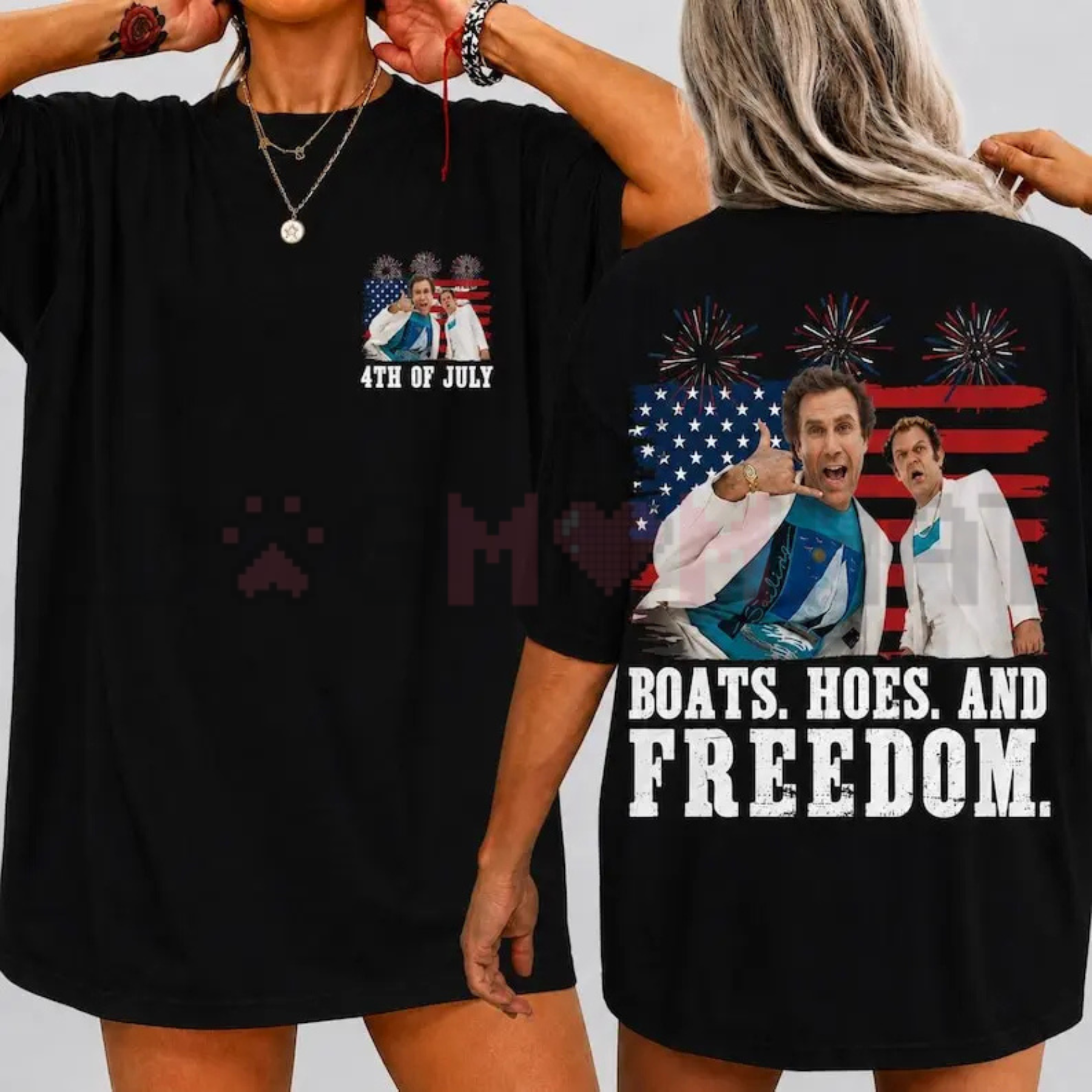"Boats, Hoes & Freedom" Double-Sided Graphic Tee