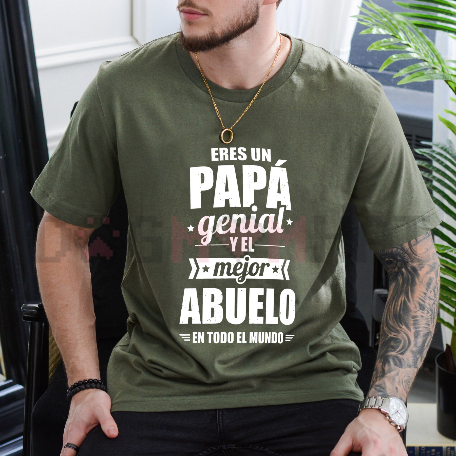 "Eres Un Abuelo Genial" T-Shirt – Retro Spanish Grandpa Graphic Tee