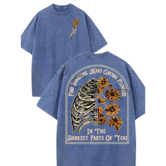 "Find Someone Who Grows Flowers" Sunflowers Washed T-Shirt