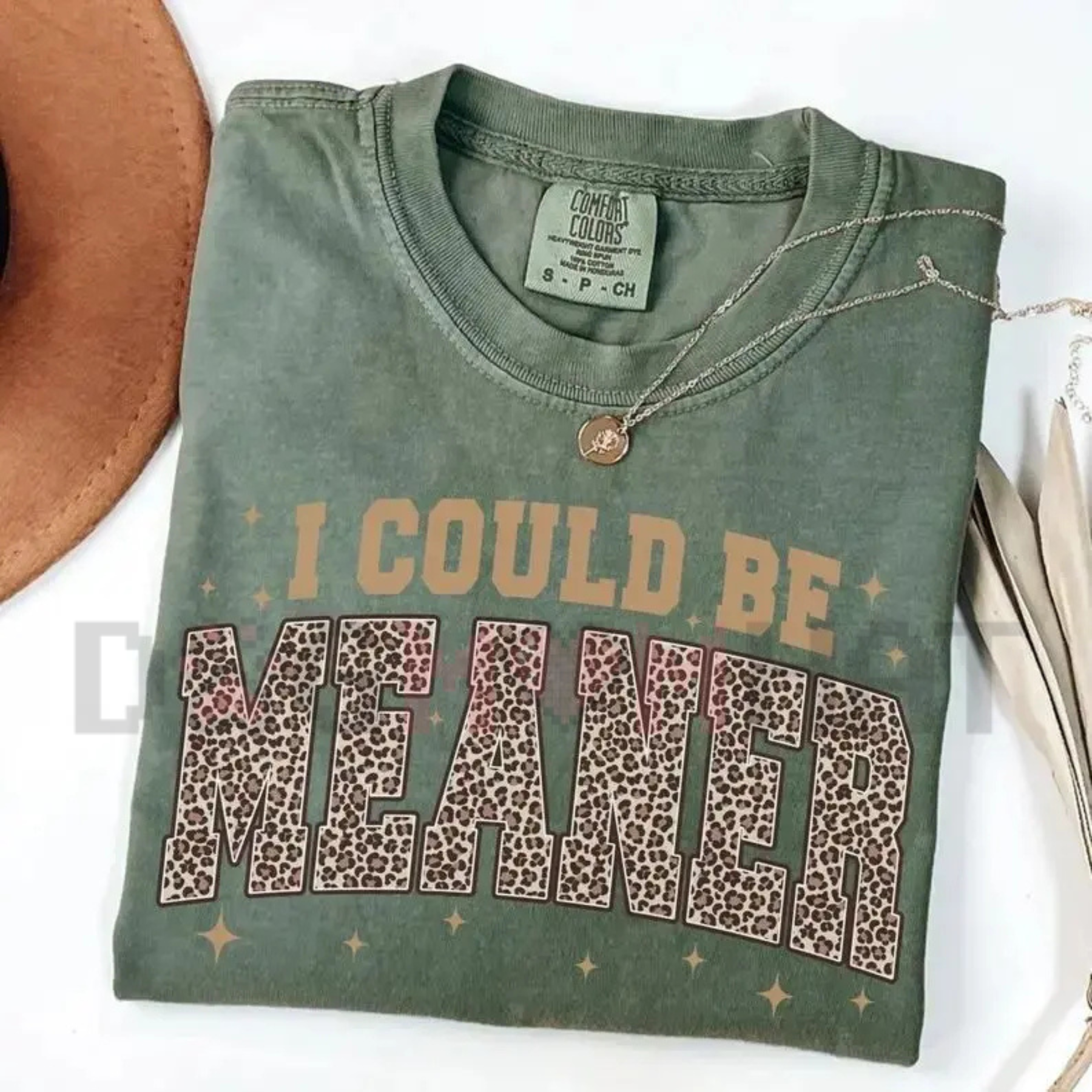 "I Could Be Meaner" Leopard Graphic Tee