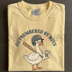 "Boy Mom" T-Shirt – Outnumbered By Boys Goose Graphic Tee