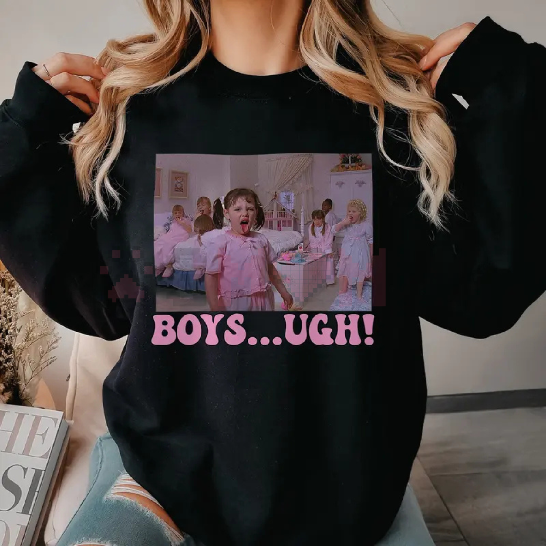 "Boys, Ugh" Funny Valentine's Sweatshirt