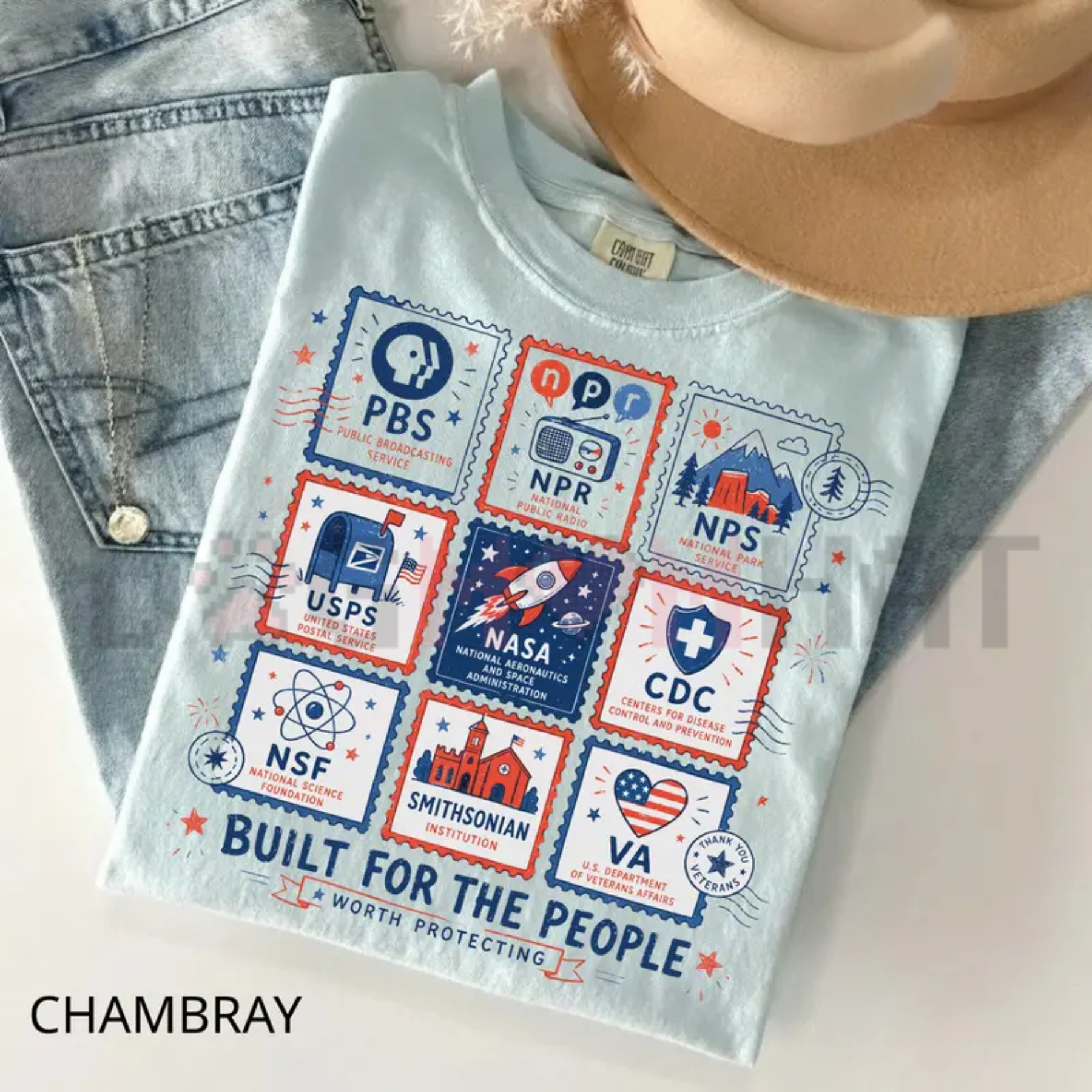 "Built For The People" Retro Stamp Tee