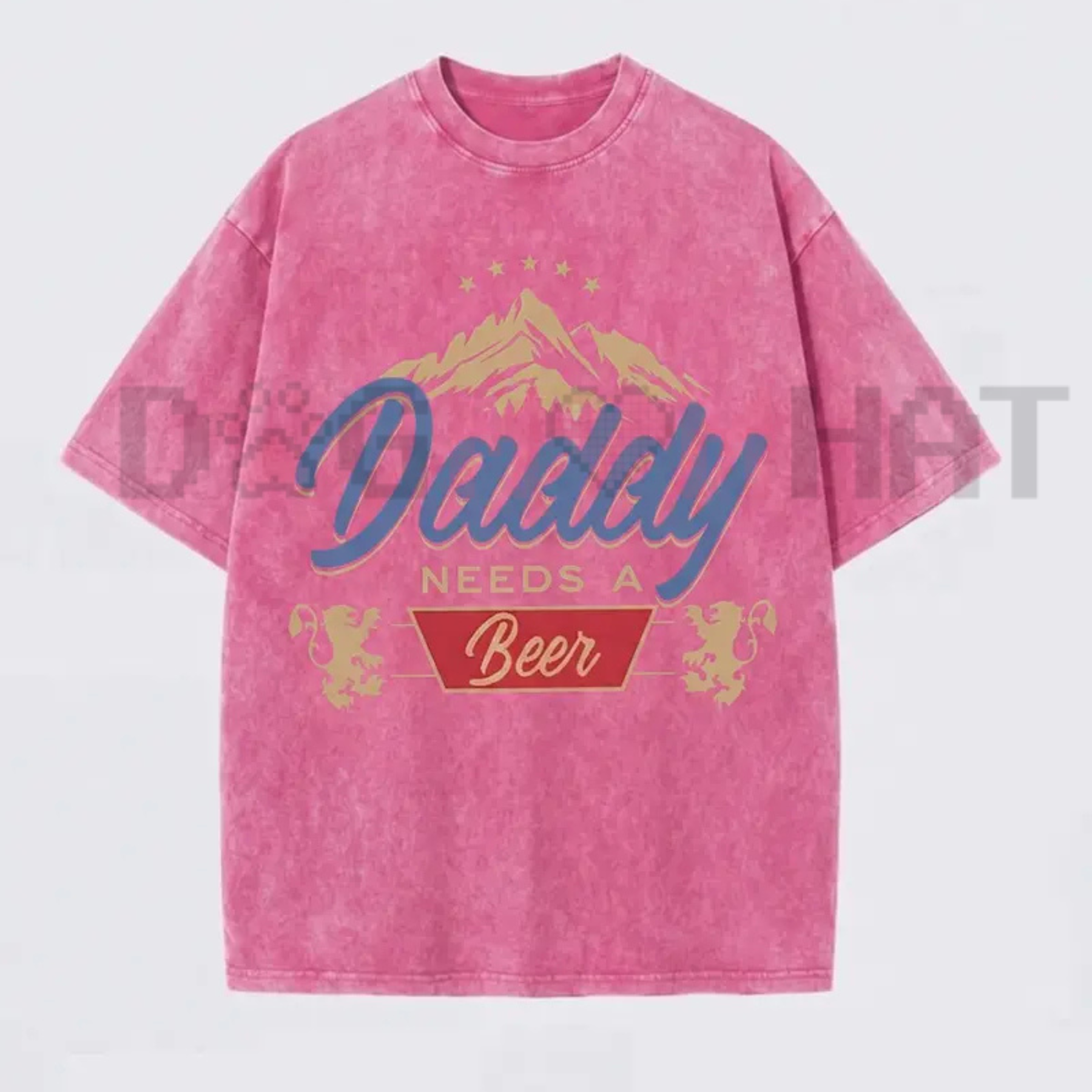 "Daddy Needs A Beer" Vintage Washed T-Shirt – Retro Streetwear Tee