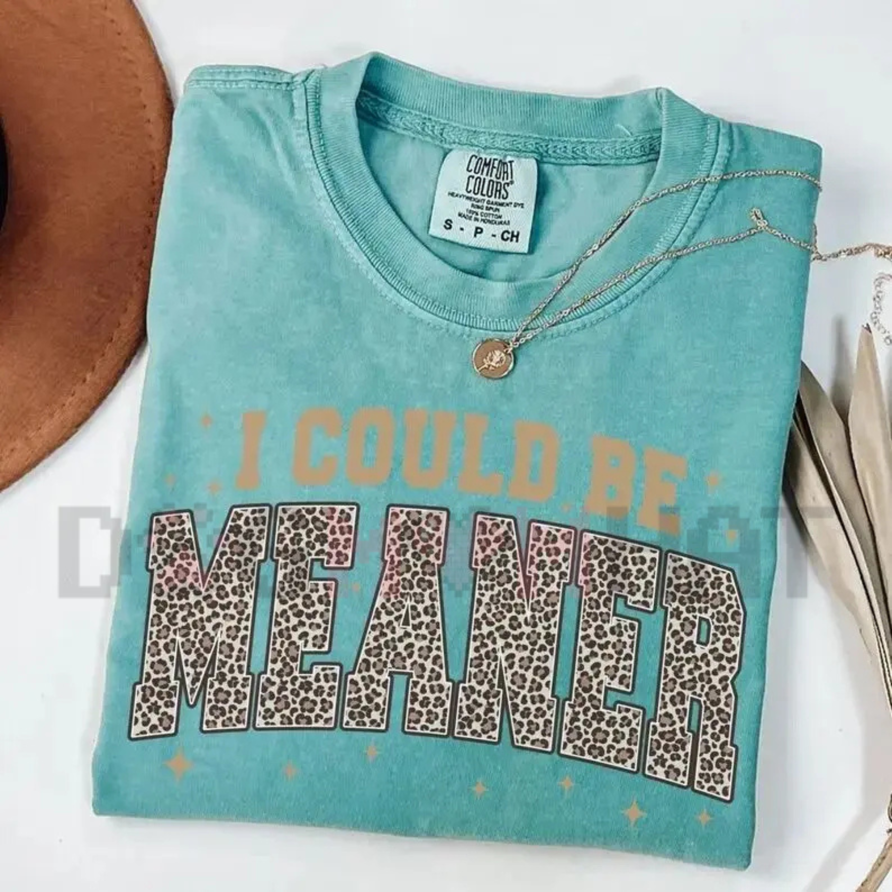 "I Could Be Meaner" Leopard Graphic Tee