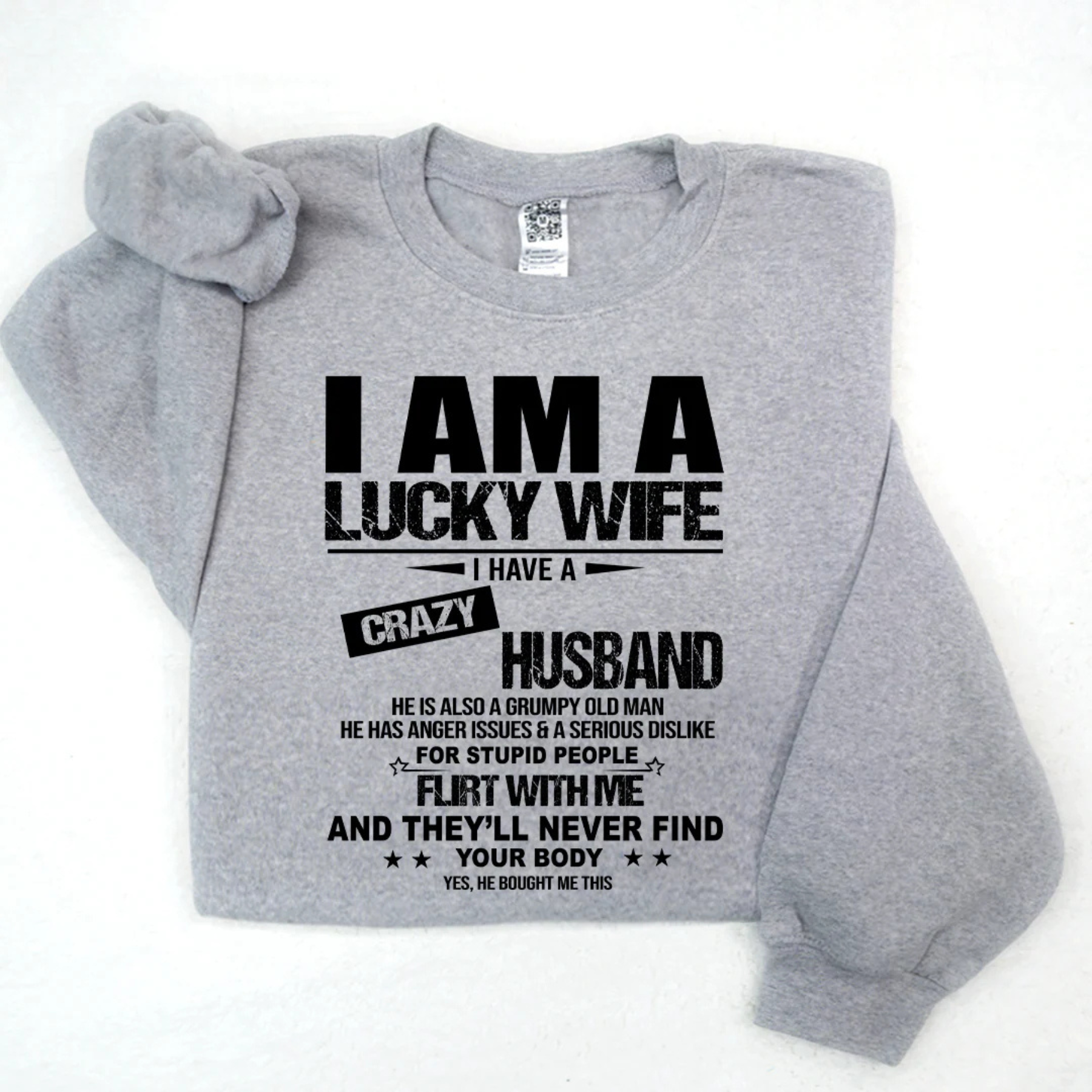 "I Am A Lucky Wife" Personalized Sweatshirt
