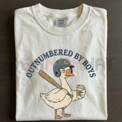 "Boy Mom" T-Shirt – Outnumbered By Boys Goose Graphic Tee