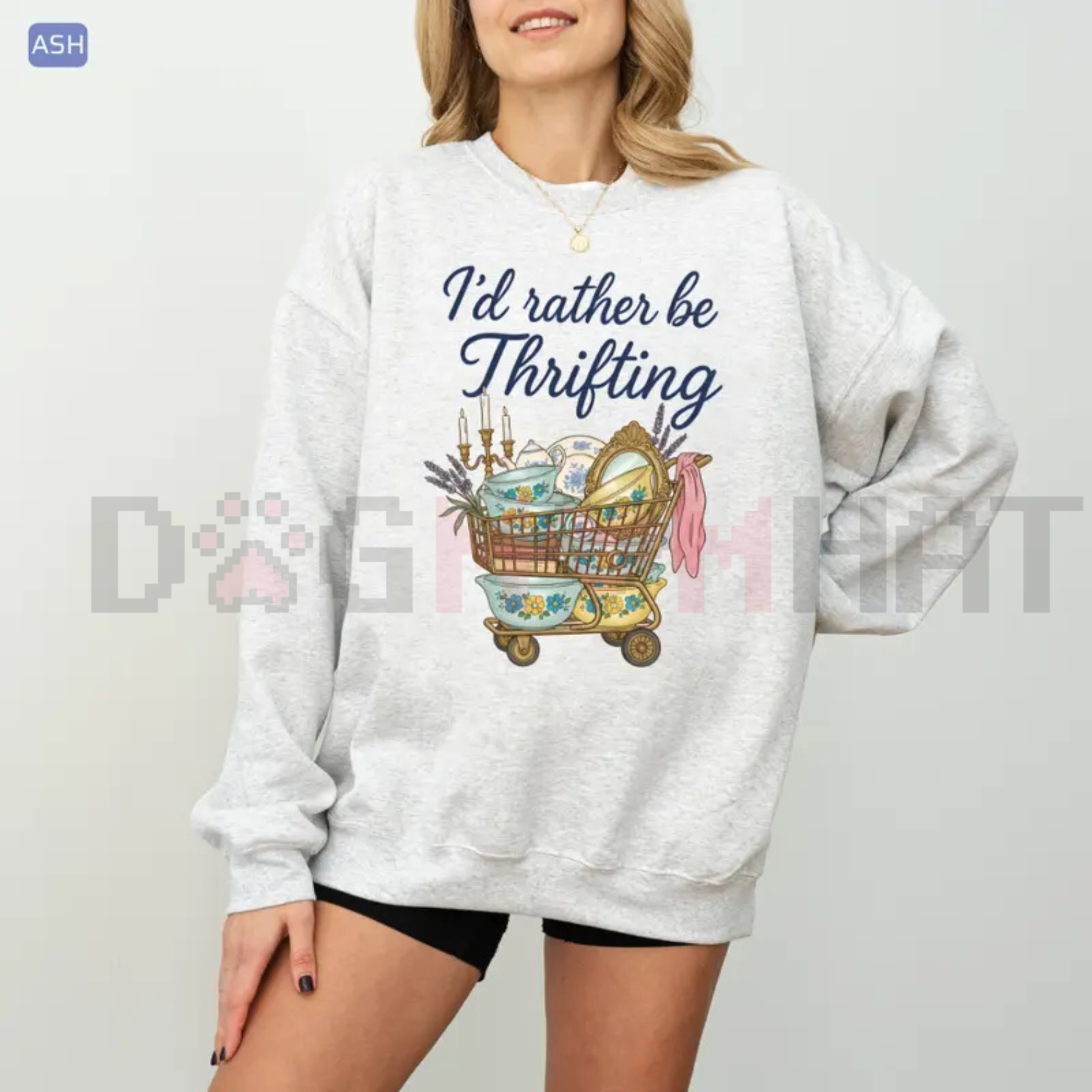 "I'd Rather Be Thrifting" Graphic Sweatshirt