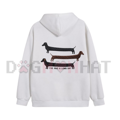 "I've Had A Long Day" Funny Dog Embroidered Hoodie - Premium Cozy Pullover