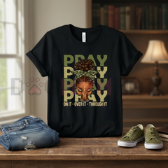 "Blessed Queen" Afro Christian Shirt – Fortify Your Faith Melanin Graphic Tee