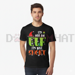 "I'm Not An Elf Just Short" Funny Christmas Xmas T-Shirt