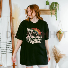 "Big Fan of Human Rights" Aesthetic Retro Shirt