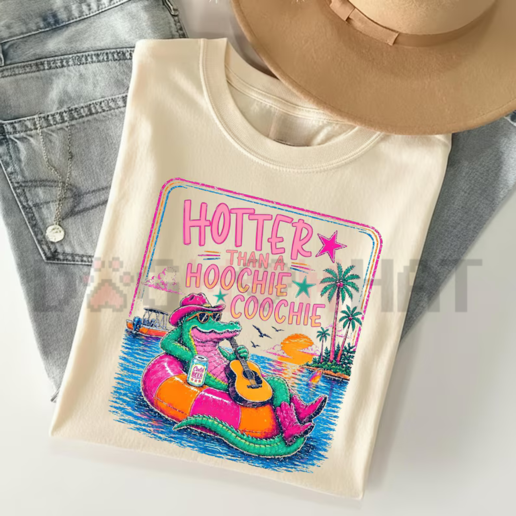 "Hotter Than a Hoochie Coochie" Alligator Shirt - Funny Summer Graphic Tee