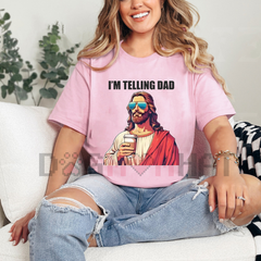 "I'm Telling Dad" Shirt Funny Religious Christian Jesus Meme T-Shirt