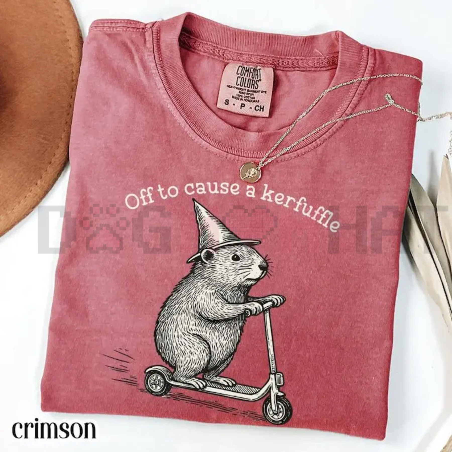 "Cause A Kerfuffle" Groundhog T-Shirt – Comfort Colors® Silly Animal Chaos Tee, Retro Groovy Whistle Pig Shirt, Funny Sarcastic Quote Apparel