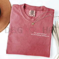 "Hey Quick Question Are You Kidding Me" Comfort Colors Shirt
