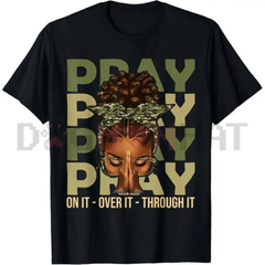 "Blessed Queen" Afro Christian Shirt – Fortify Your Faith Melanin Graphic Tee
