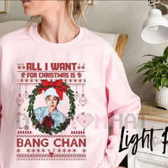 "All I Want for Christmas Is Bang Chan" Sweatshirt – Funny K-Pop Stray Kids Bias Merch