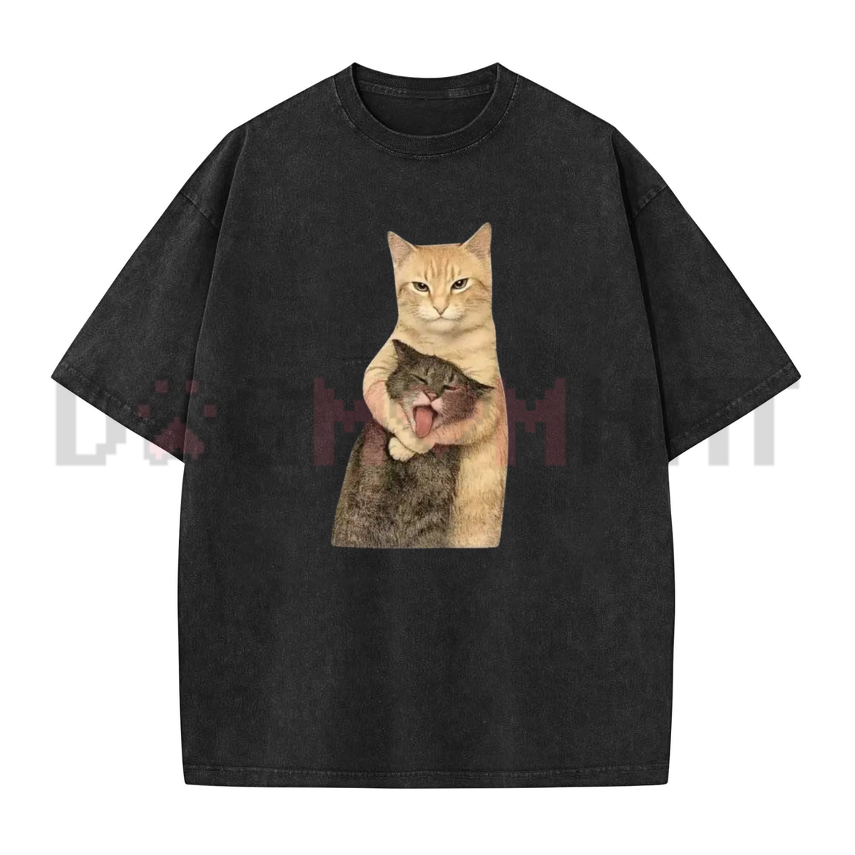 "Cat Quarrel Moment" Funny T-Shirt - Retro Feline Standoff Vintage Graphic Tee