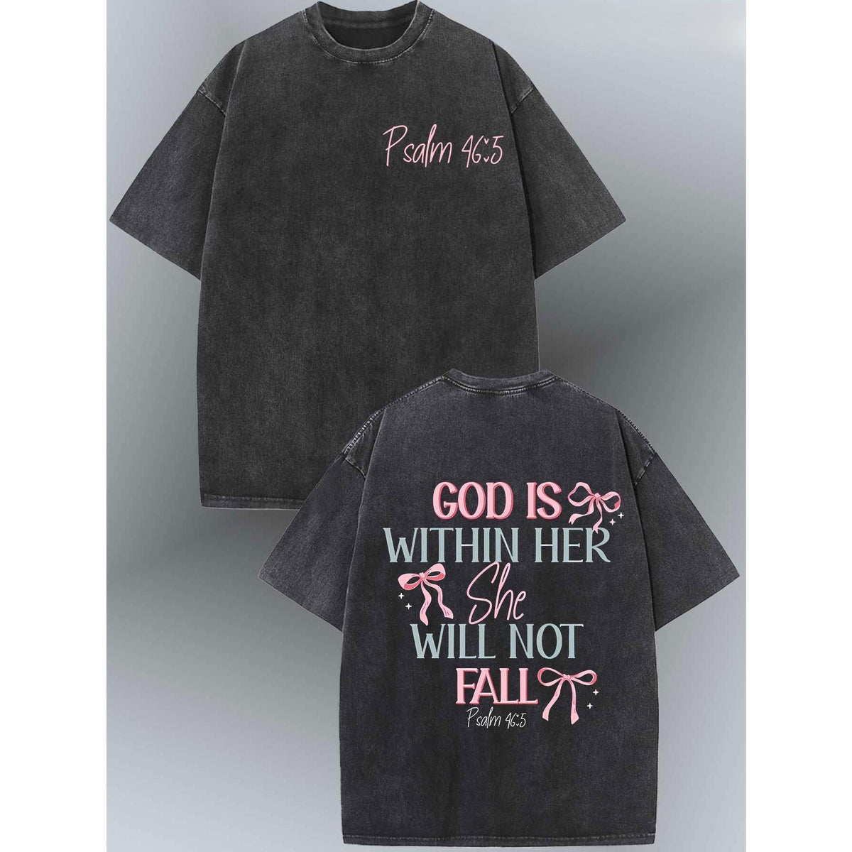"God is Within Her" T-Shirt – Vintage Washed Cotton Psalm 46:5 Tee
