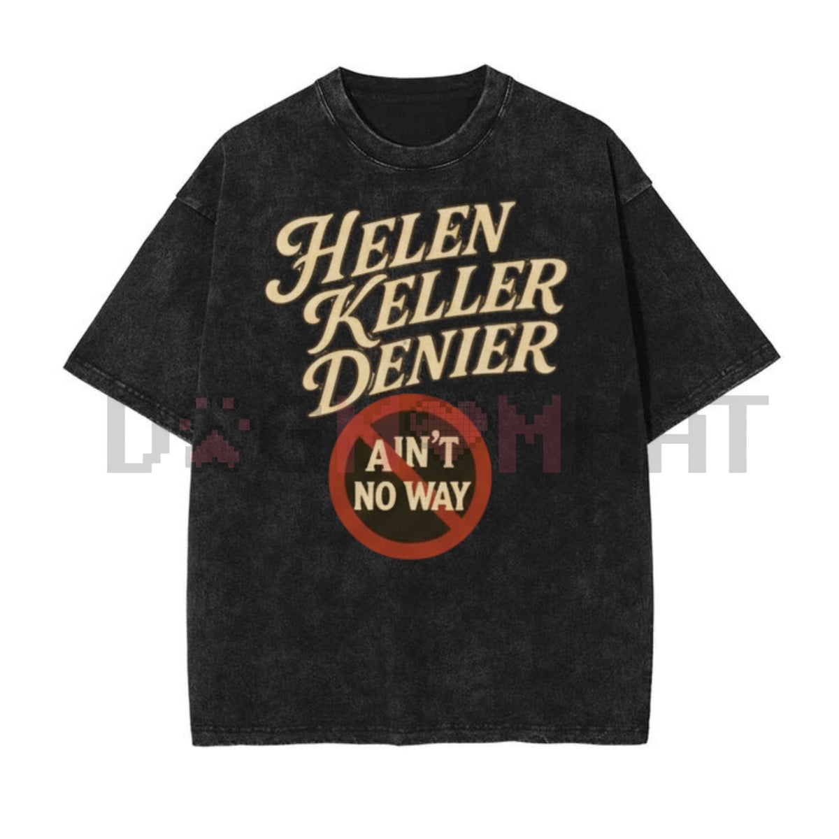 "Helen Keller Denier" Vintage Washed T-Shirt – Absurd Humor Graphic Tee